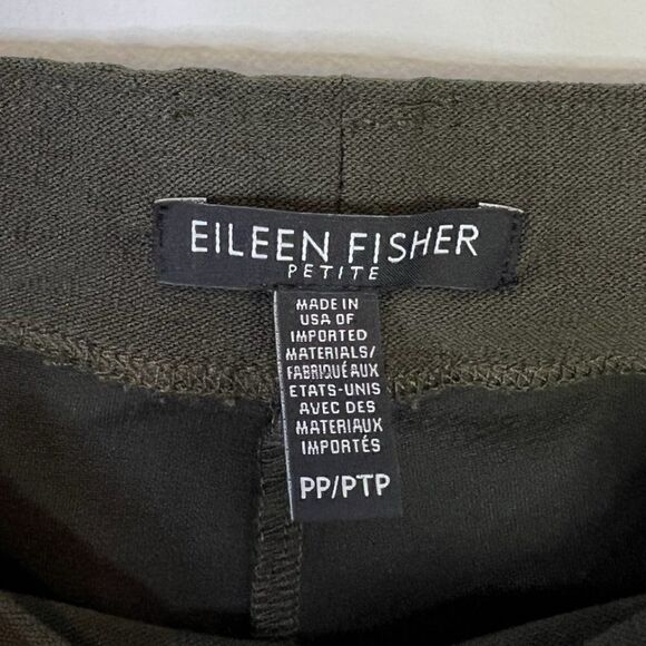 Eileen Fisher Green Slim Fit Pull On Ankle Pants - Picture 4 of 5